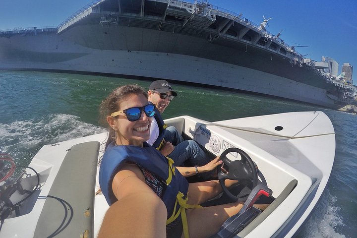 Exclusive San Diego Harbor Speed Boat Electric Scooter and USS Midway Tour