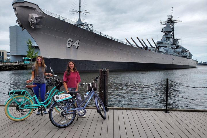 Electric Bike Rental Downtown Norfolk self guided tour